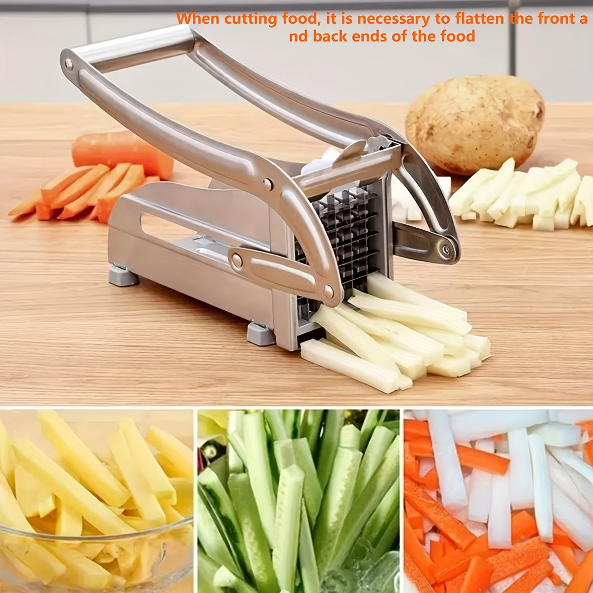 Stainless Steel French Fry Cutter Manual Vegetable Chopper