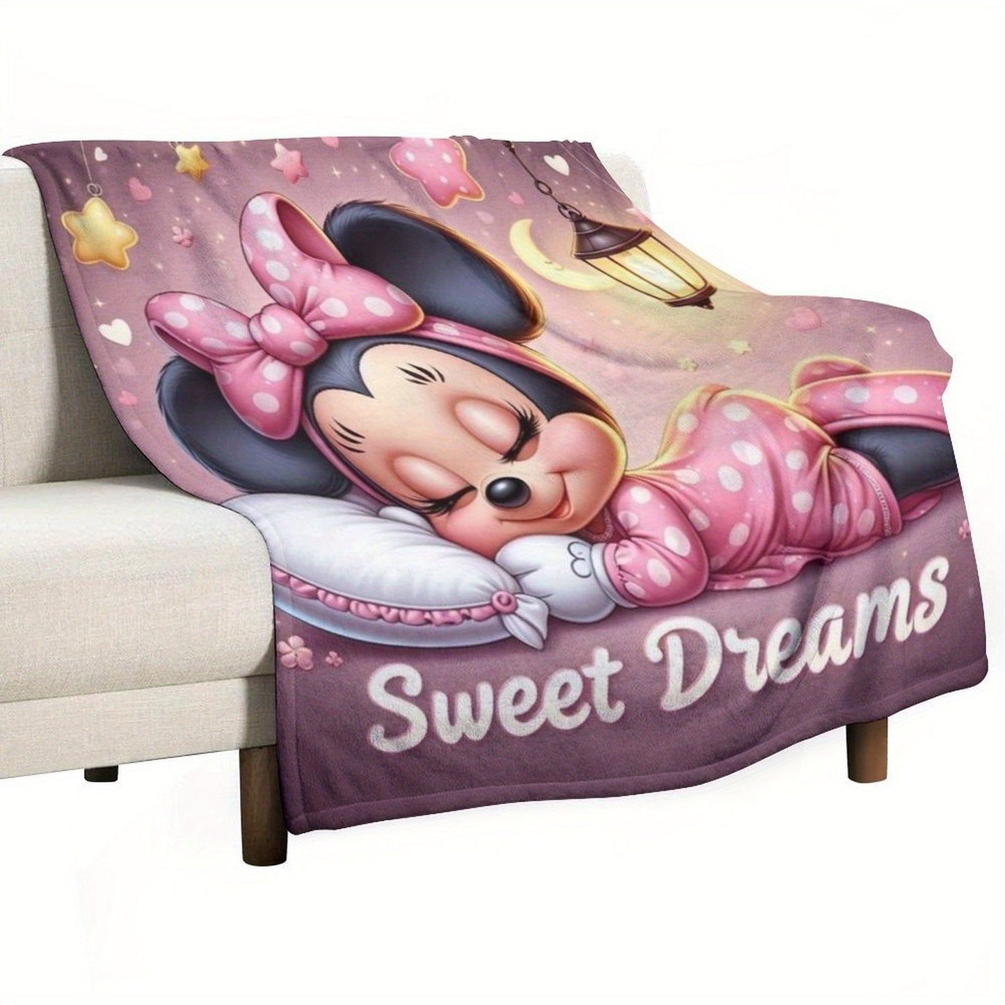 Disney Minnie Mouse 280GSM Flannel Throw Blanket Ultra-Soft