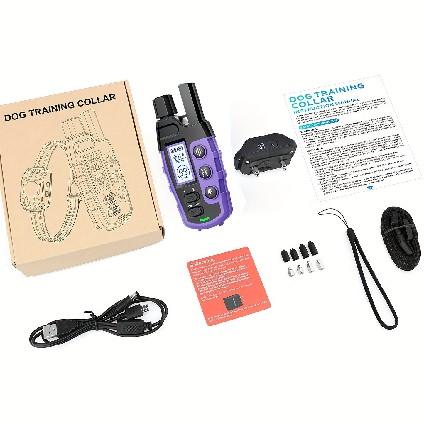 3300 Feet Dog Training Collars With Remote Adjustable Nylon Strap Electric Shock Vibration And Sound Modes Rechargeable 360 Feet Range Waterproof For Small To Large Dogs 5 To 150 Pounds