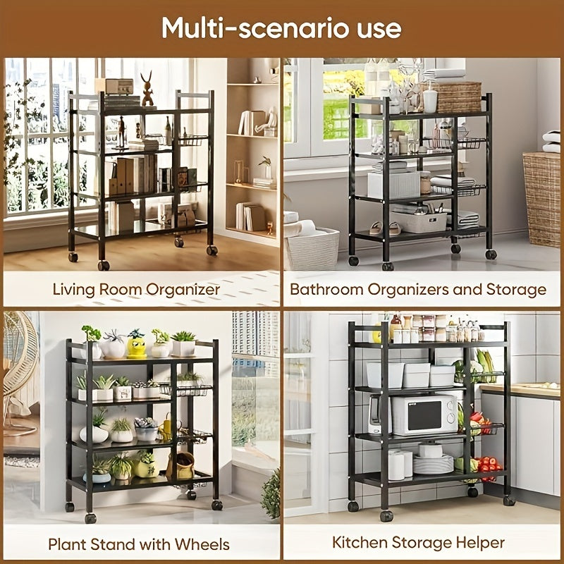 1pc Multifunctional Kitchen Storage Rack 42.52 Inch Adjustable