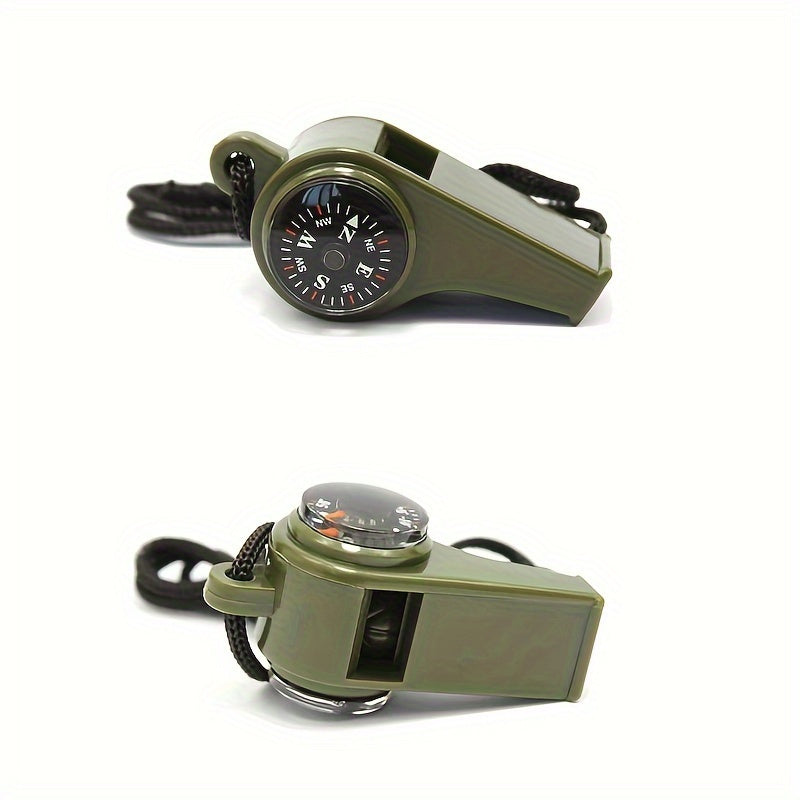 1pc ABS Material 3-in-1 Outdoor Essential Thermometer Whistle