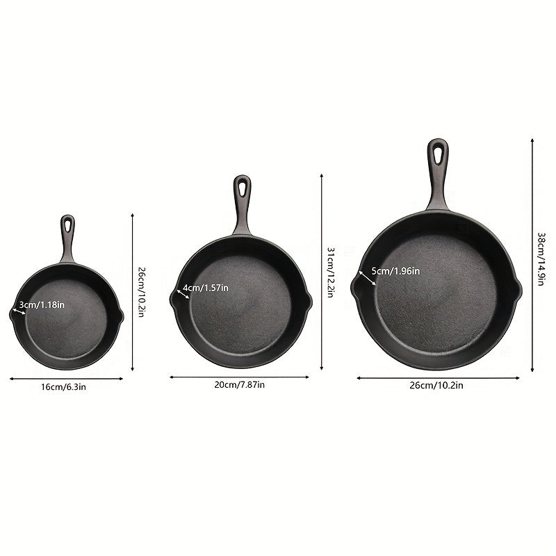 Cast Iron 3PCS 4PCS 5PCS Skillet Set 6 Inch 8 Inch 10 Inch Pan