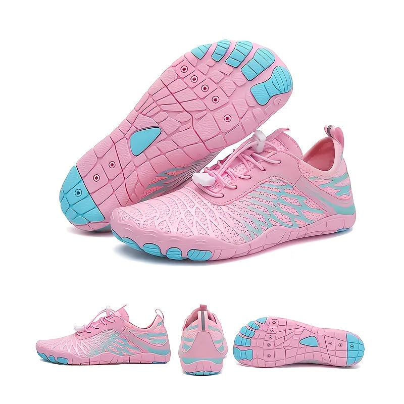 Summer Hike Barefoot Shoes for Women Water Shoes Hiking Footwear Healthy Barefoot Shoes Women Wide Toe Box Non Slip Outdoor Sports Zero Drop Shoes White Black