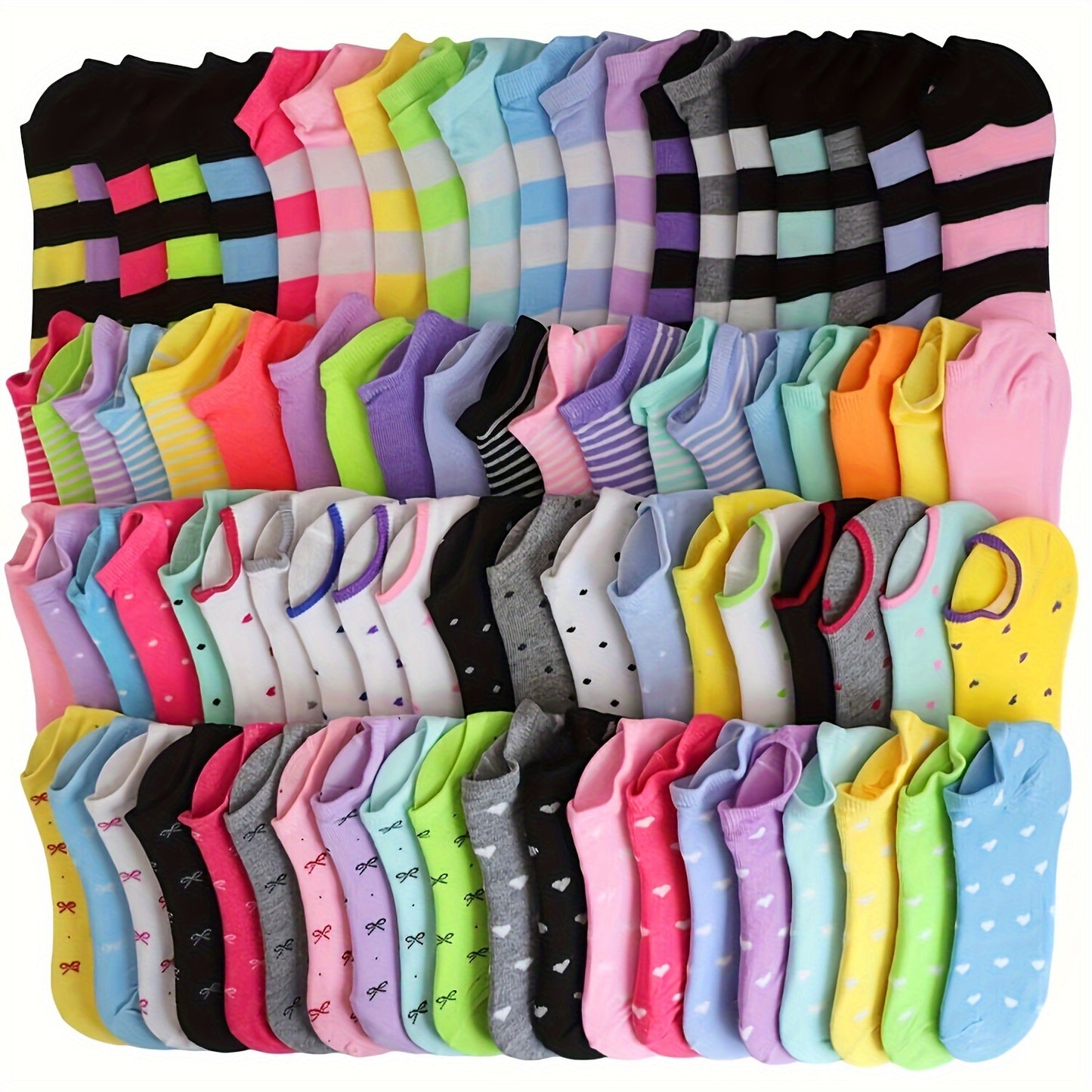 Candy Colored Socks 20 Pairs Casual Breathable Low-top Socks