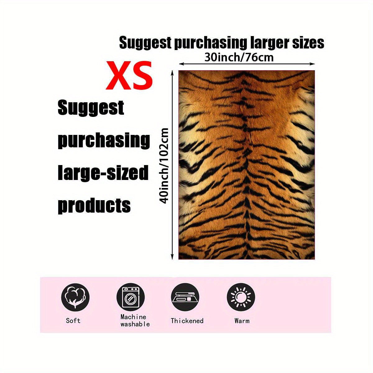1pc Cozy Tiger Fur Print Blanket - Soft All Season Throw