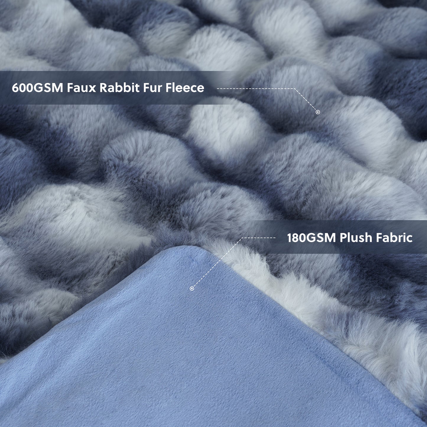 1pc Cozy Orhopui Faux Rabbit Fleece Blanket - Soft and Warm