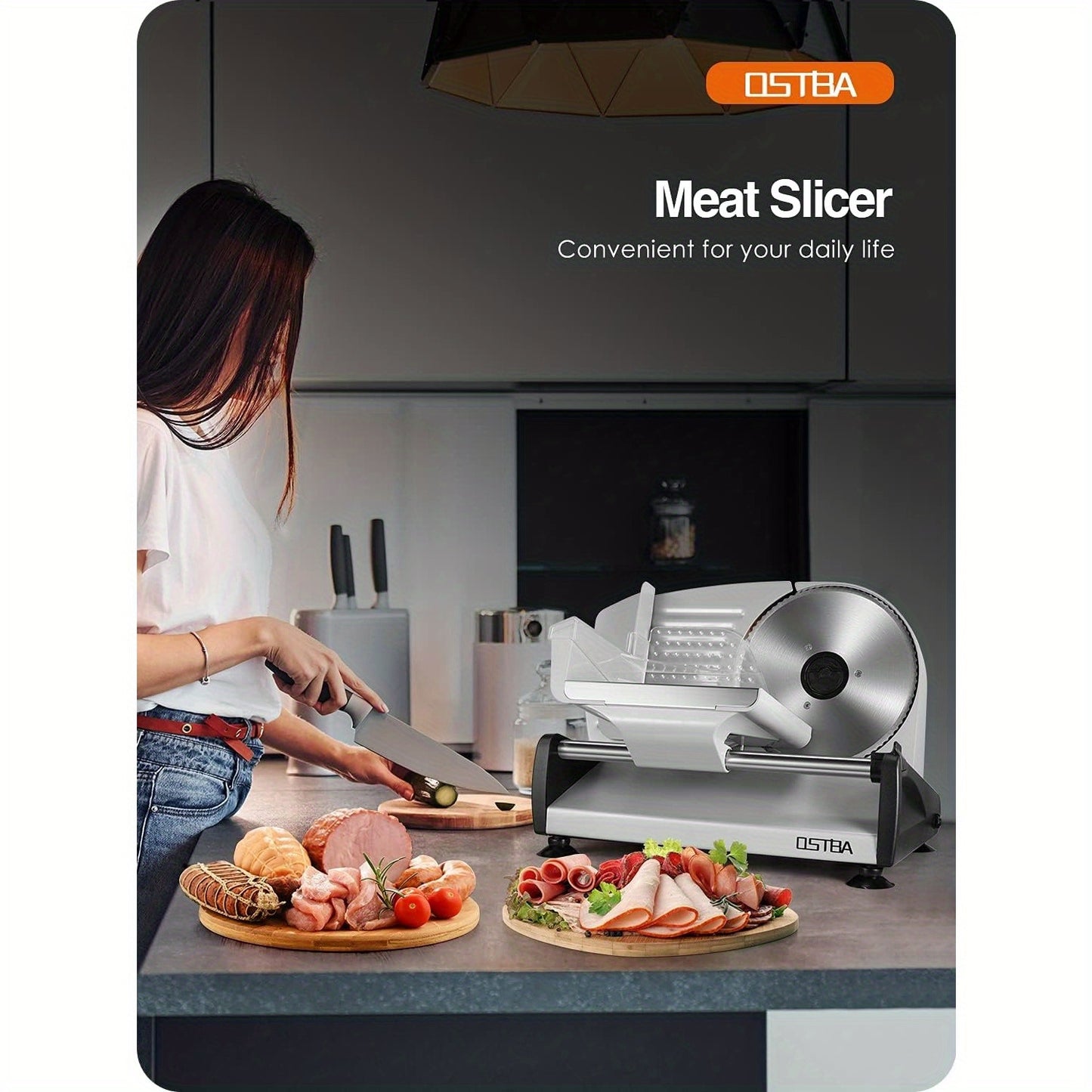 OSTBA Electric Slicer with Lock Protection and Adjustable Thickness