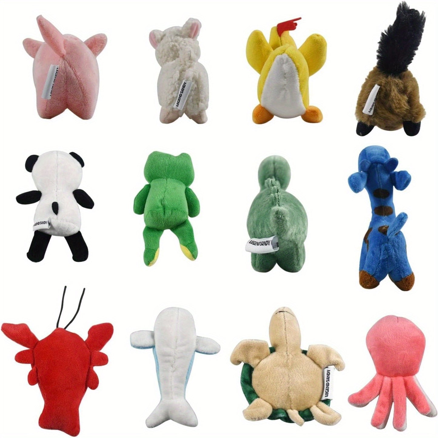 Legend Sandy Squeaky Plush Dog Toys Bundle Pack of 12 Soft Chew Toys for Small and Medium Dogs Christmas Decorations and Puppy Play Props