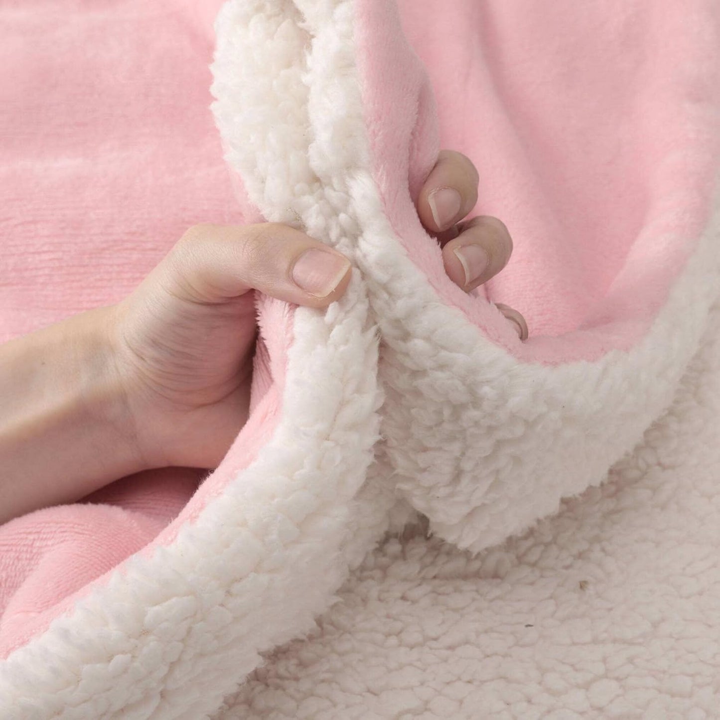 Thick Reversible Sherpa Blanket, Warm Soft Fleece Throw