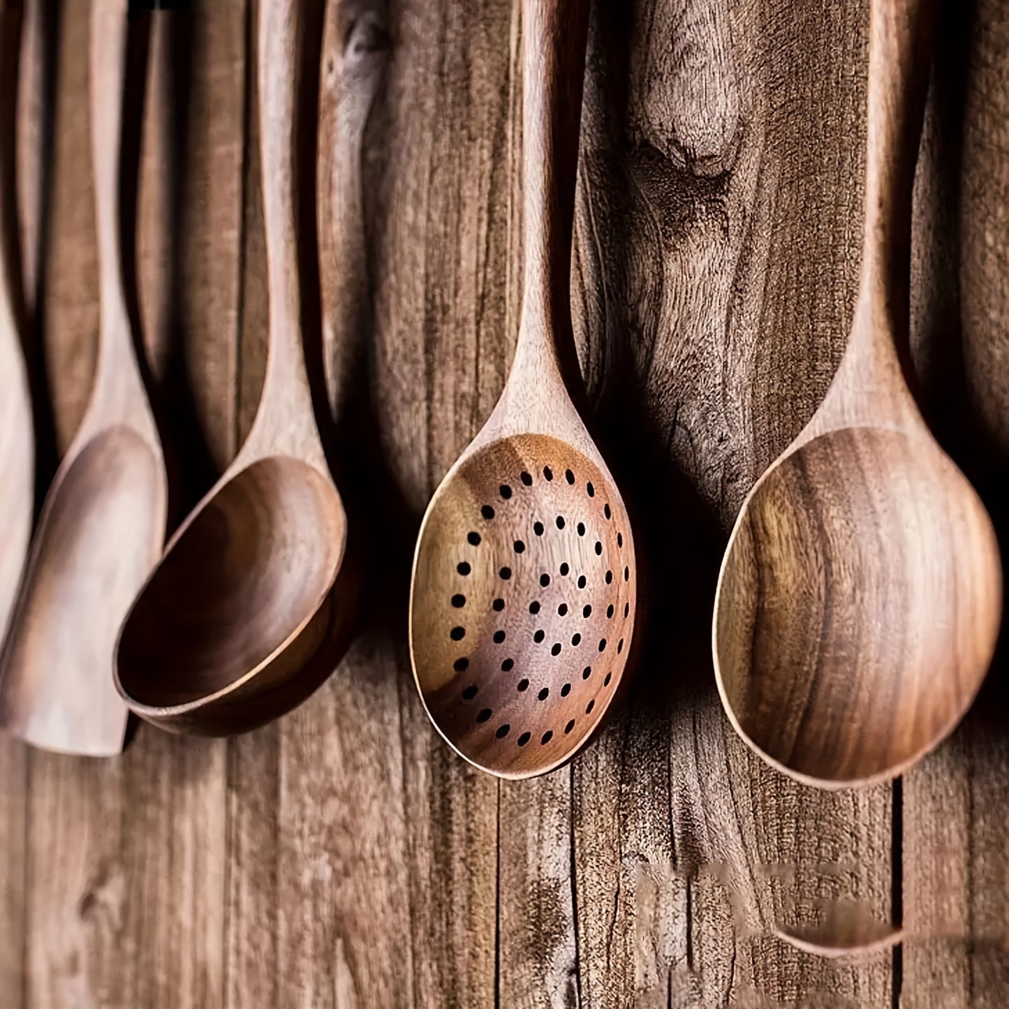 Premium Wooden 5pcs Kitchen Utensils Set with Ergonomic Handles