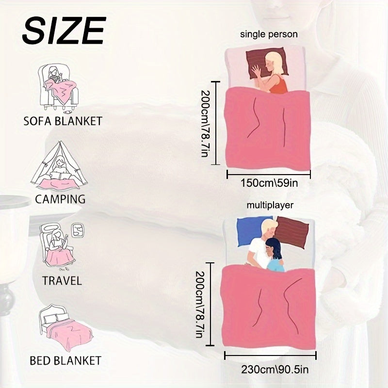 1 Queen Size Double Layer Air Conditioning Blanket Soft Warm Cozy