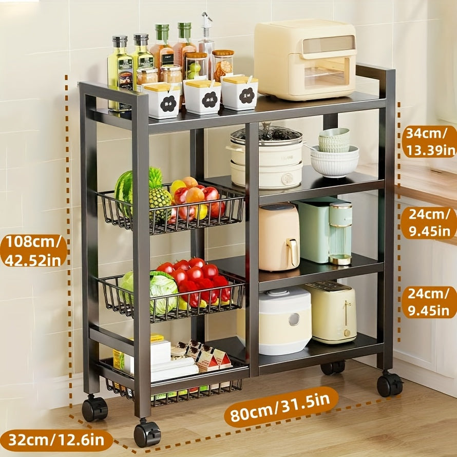1pc Multifunctional Kitchen Storage Rack 42.52 Inch Adjustable