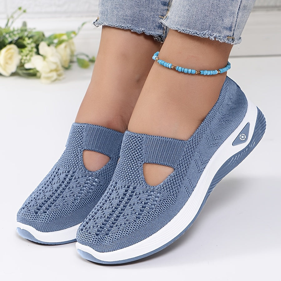 New Style Women's Breathable Knitted Lace-Up Shoes 2024