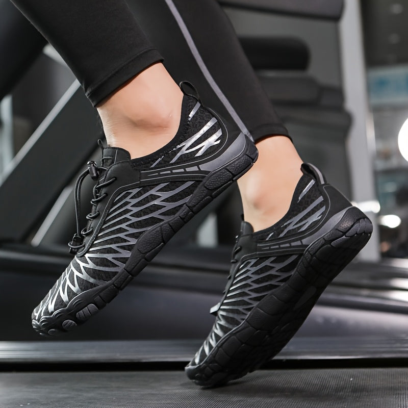 Quick Dry Wading Shoes Anti Slip Outdoor Amphibious Beach Hiking Snorkeling Swimming Shoes for Men and Women with Rubber Sole Traction Breathable Fabric Upper and Striped Design
