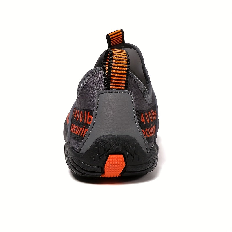 Men's Non Slip Breathable Water Shoes Lightweight Upper With Bright Yellow And Black Letter Print Rubber Sole Suitable For Outdoor And Casual Wear Modern Sports Shoes Durable Rubber Outsole High Quality Footwear