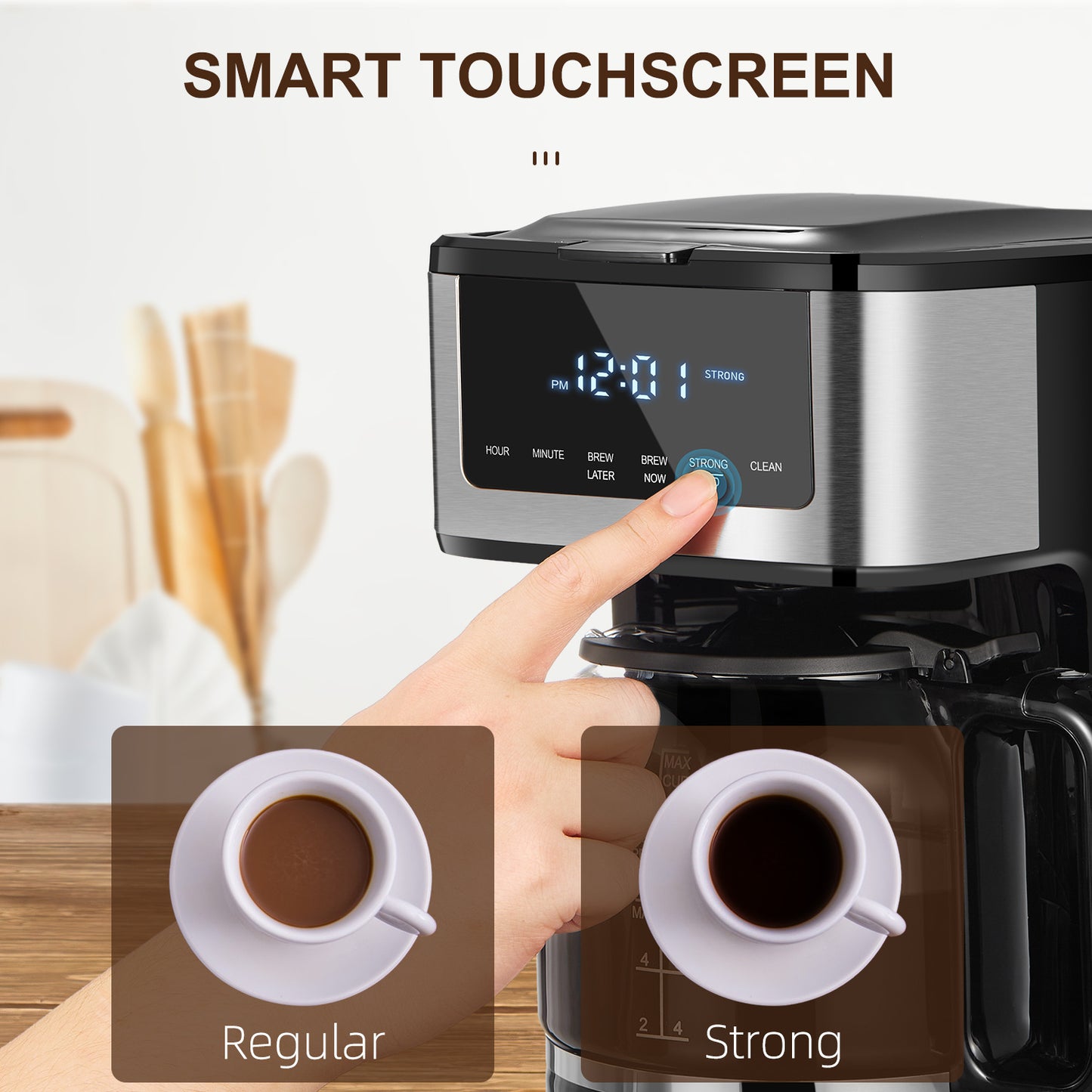 Reemix Programmable Coffee Maker 12 Cup Touch Screen Iced Coffee