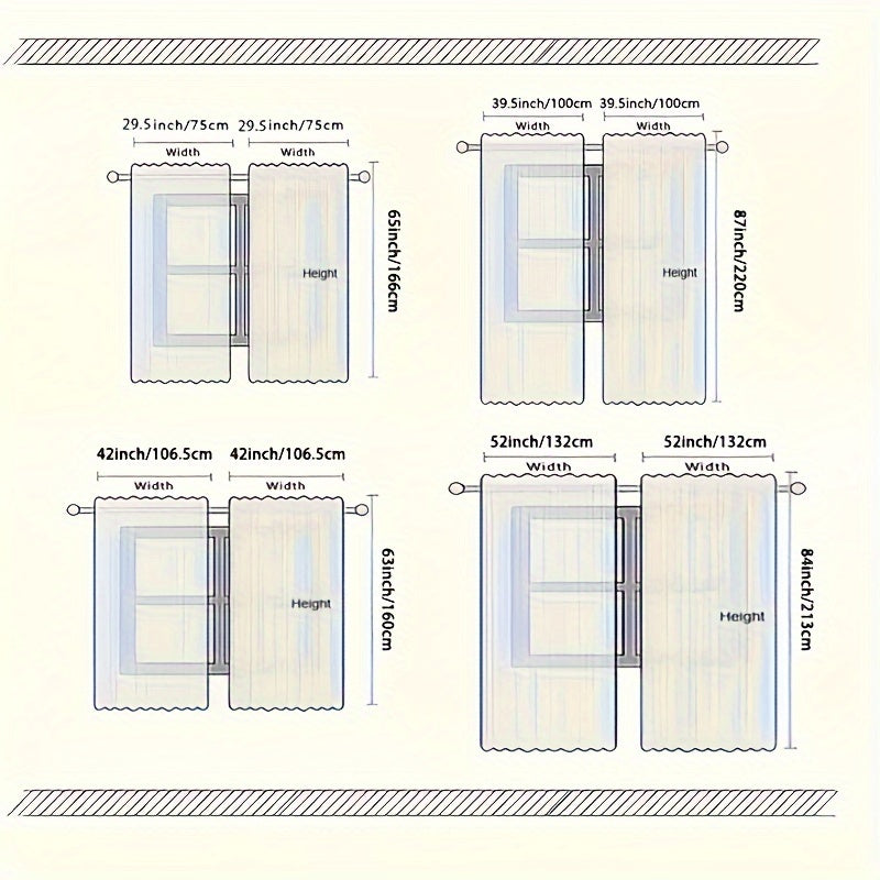 Fashionable Dynamic Smooth Wavy Lines Geometric Pattern Semi Blackout Window Curtains 2 Panels For Bedroom Living Room Kitchen Office Study Indoor Outdoor Home Decor Drapes