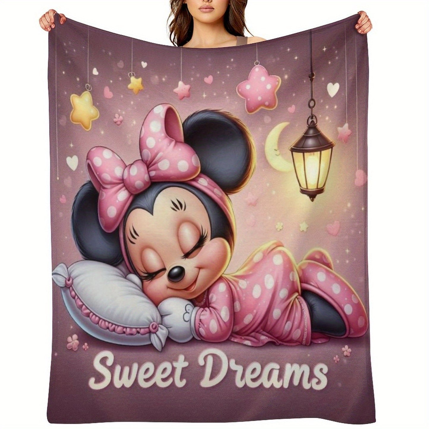 Disney Minnie Mouse 280GSM Flannel Throw Blanket Ultra-Soft
