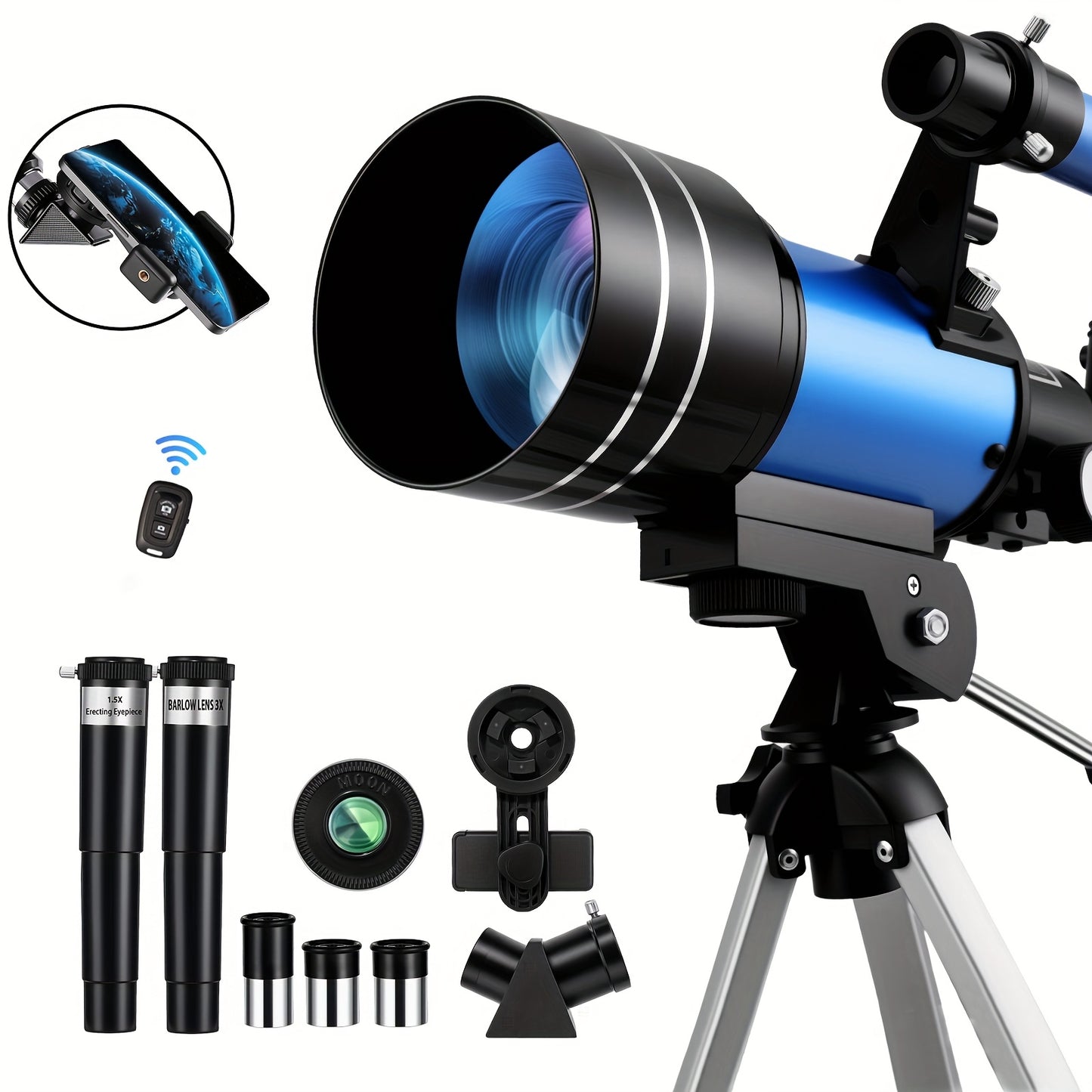 150X High Power Telescope 70mm Aperture for Adults