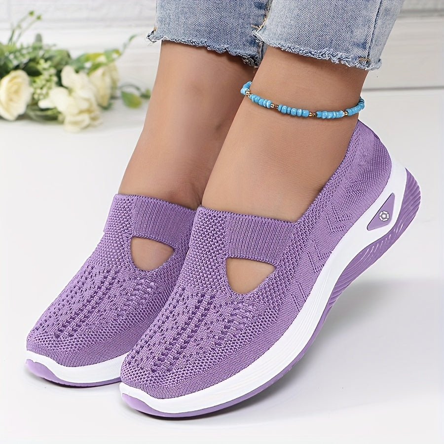New Style Women's Breathable Knitted Lace-Up Shoes 2024