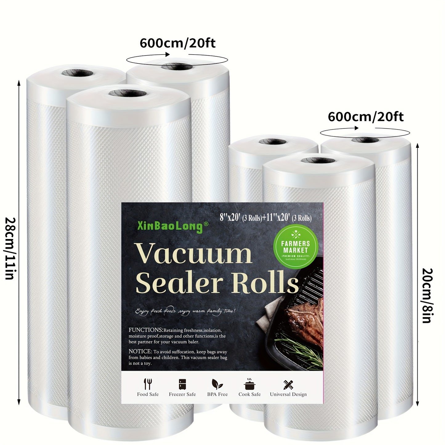4/6/8pcs Vacuum Bags | Food Storage Bags Free Of BPA