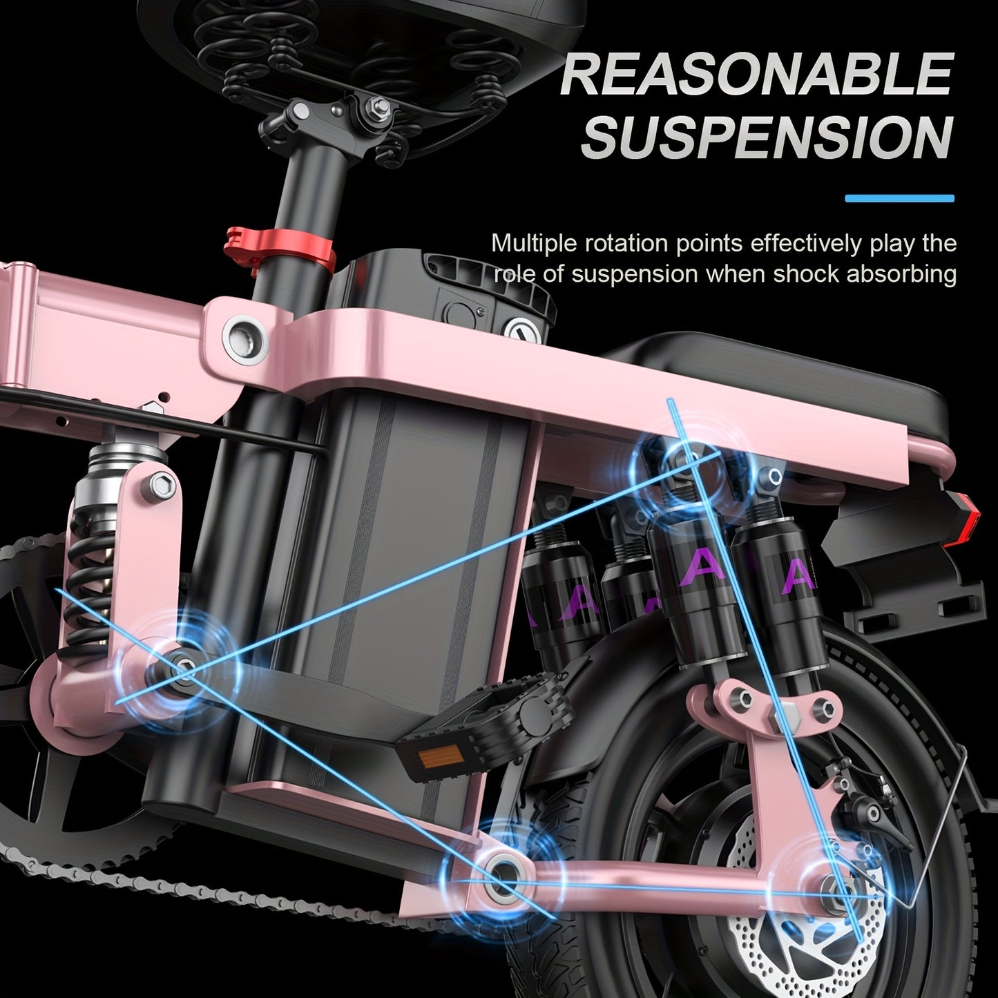 740W Foldable Ebike for Adults 20MPH Max Speed 14 Inch Tire