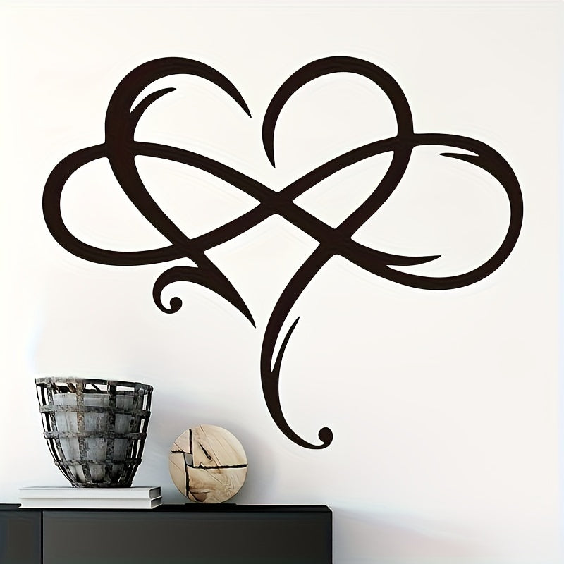 2D Flat Infinity Heart Metal Wall Decoration Art Eternal Love Infinite Heart-Shaped Wall Decor Love Logo Bedroom Ornament 15.8 Inches X 13.8 Inches