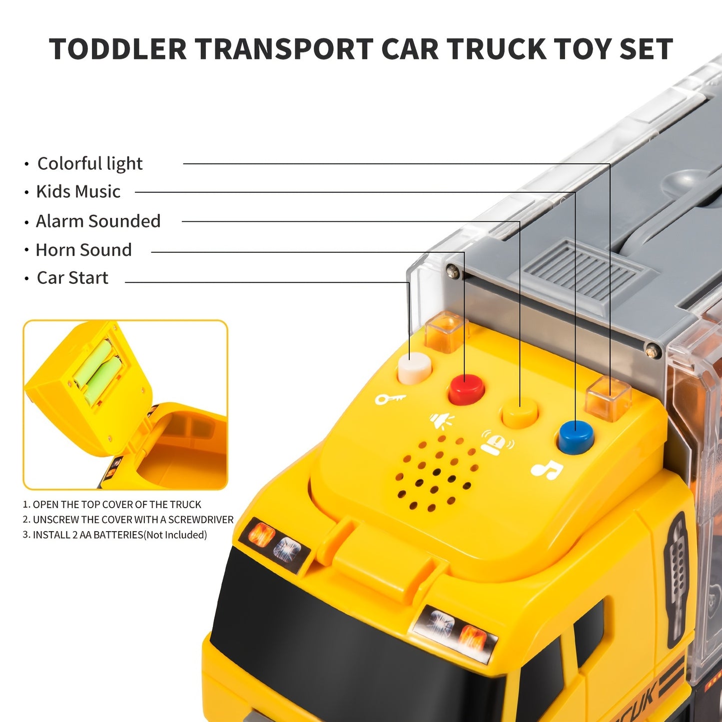 Construction Truck Toy Set With Play Mat For Kids Ages 3-6