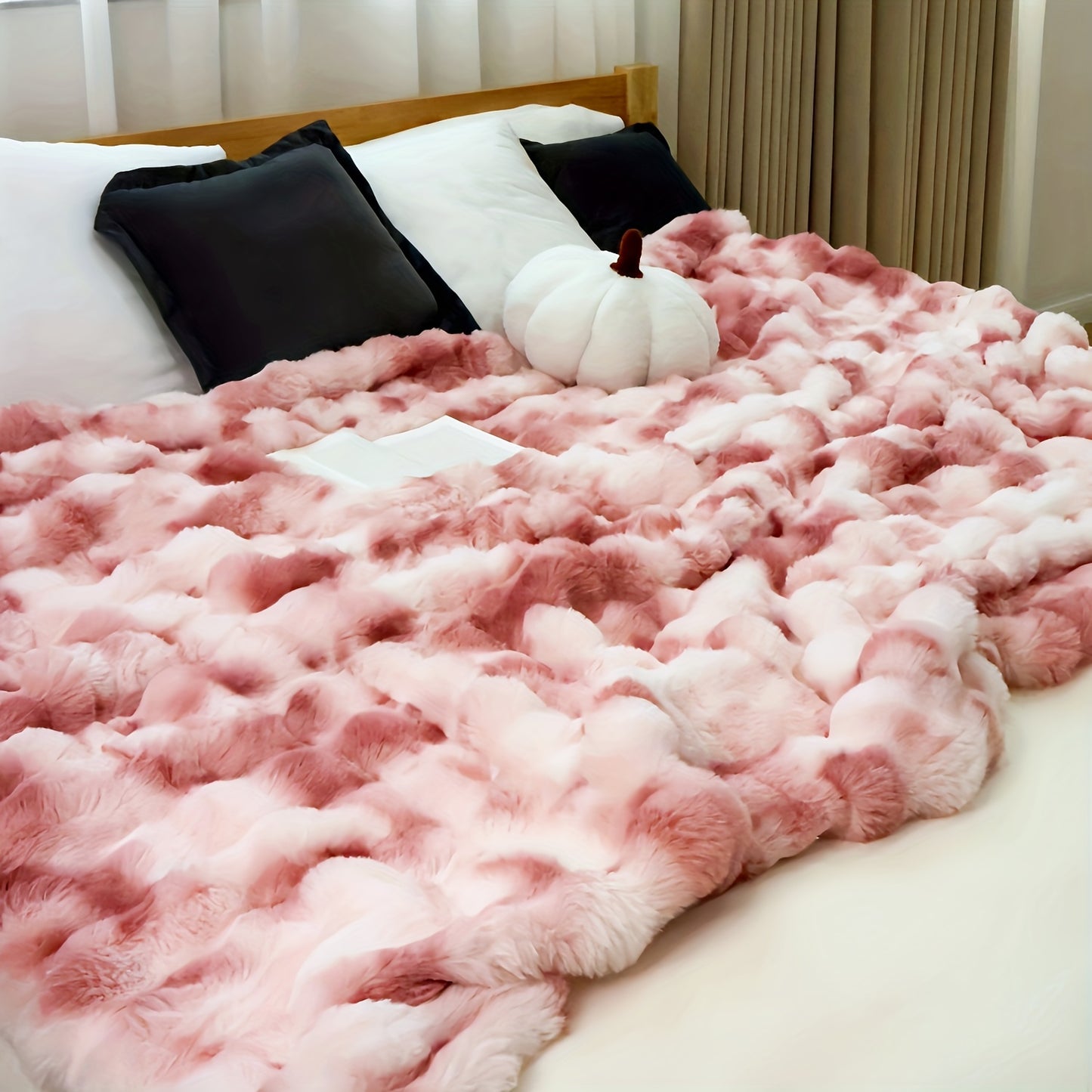 Cozy Faux Rabbit Soft, Warm Fleece Blanket for All Seasons