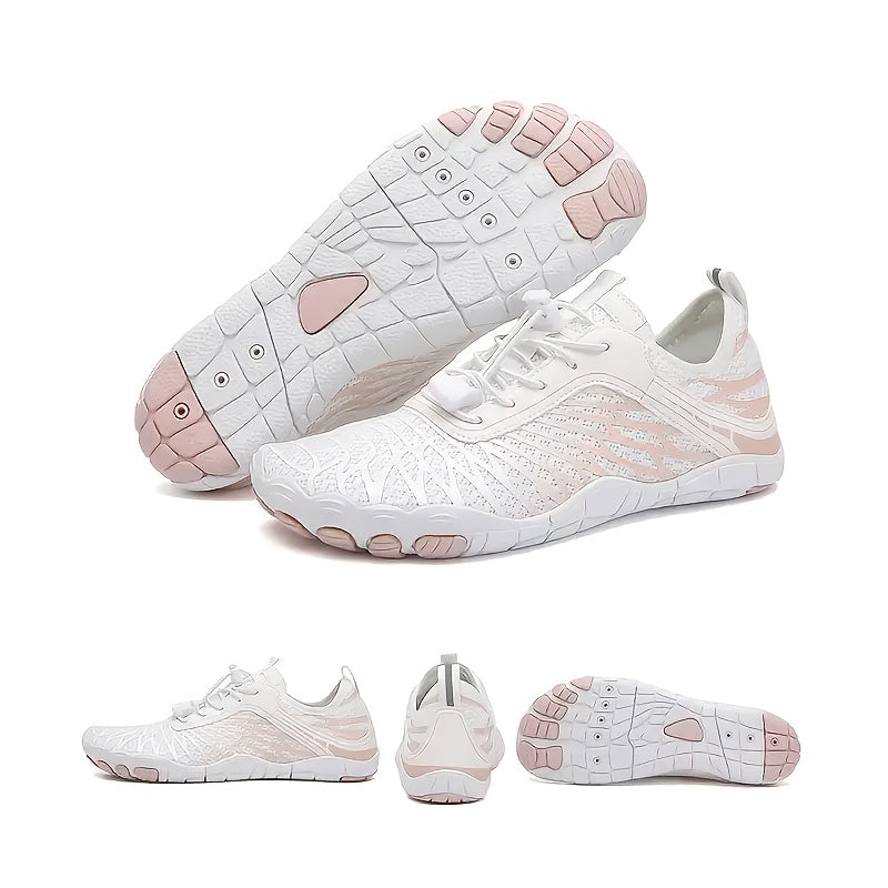 Summer Hike Barefoot Shoes for Women Water Shoes Hiking Footwear Healthy Barefoot Shoes Women Wide Toe Box Non Slip Outdoor Sports Zero Drop Shoes White Black