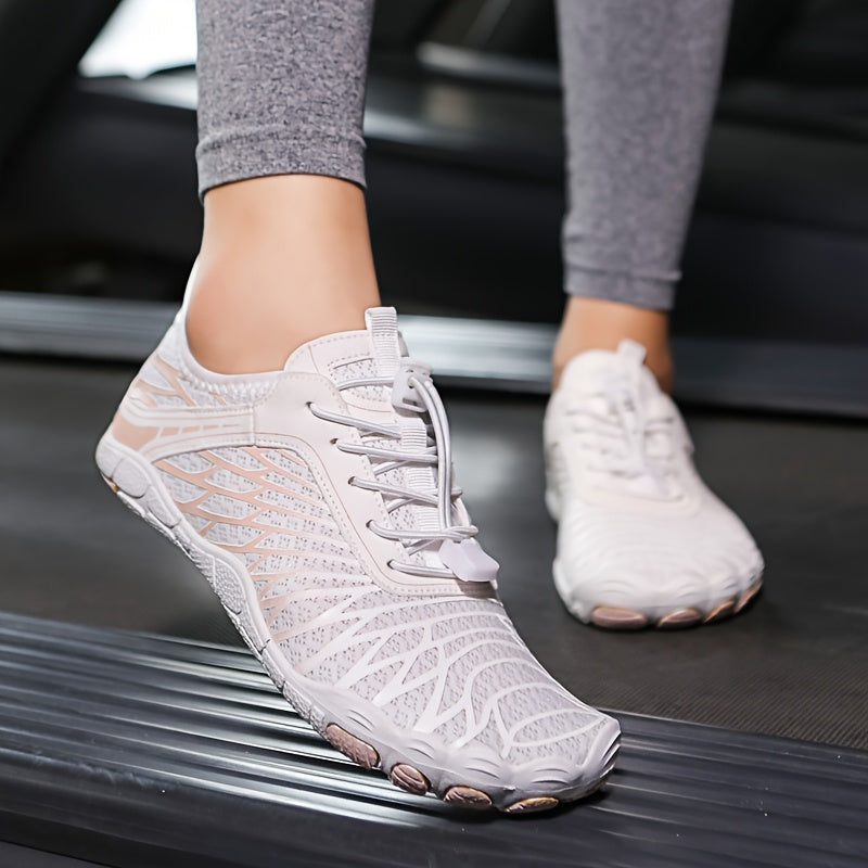 Summer Hike Barefoot Shoes for Women Water Shoes Hiking Footwear Healthy Barefoot Shoes Women Wide Toe Box Non Slip Outdoor Sports Zero Drop Shoes White Black
