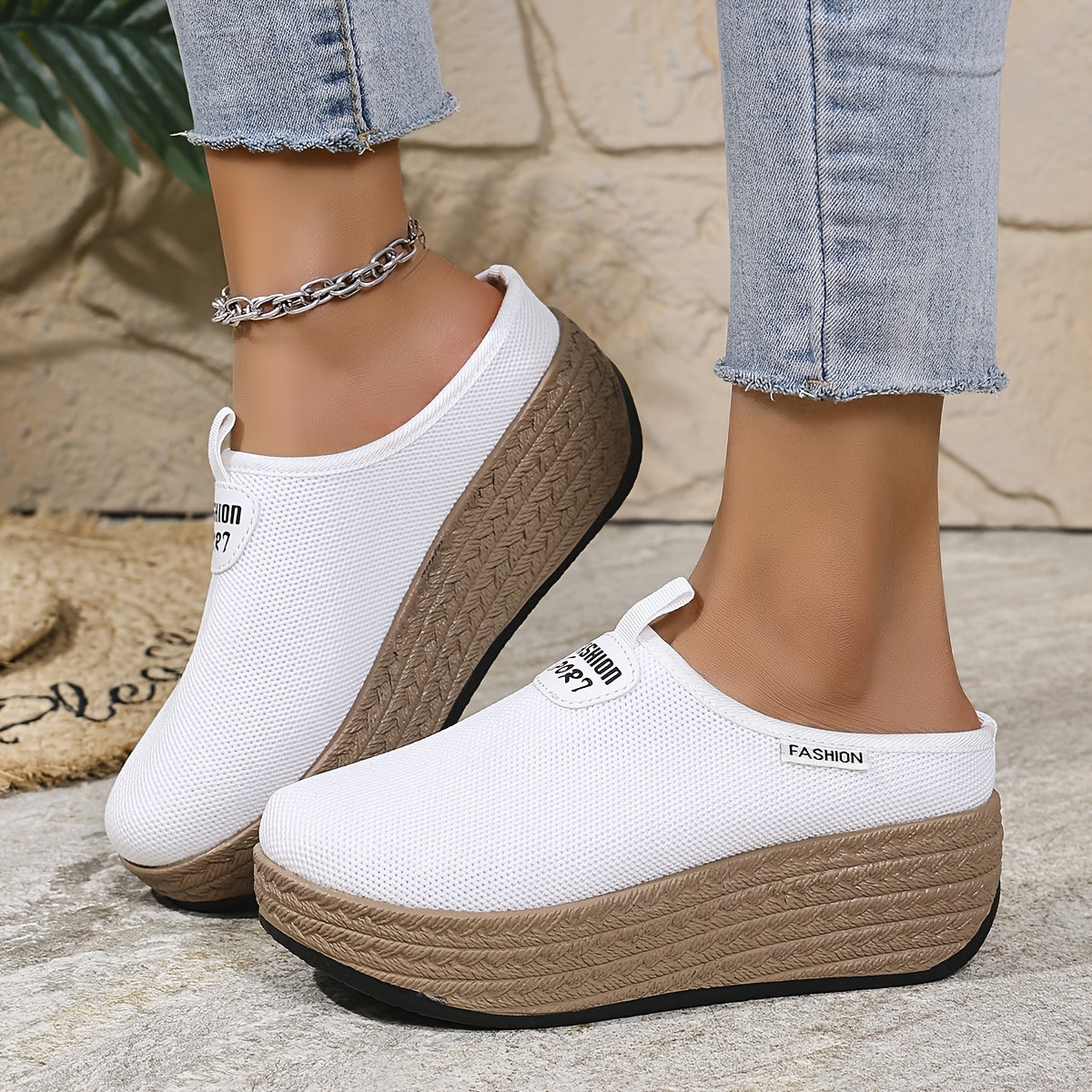Women's Summer Slip-On Sneakers with Breathable Fabric Upper