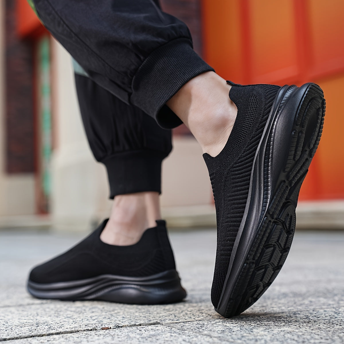 Breathable Knit Men's Slip-On Athletic Sneakers All Seasons