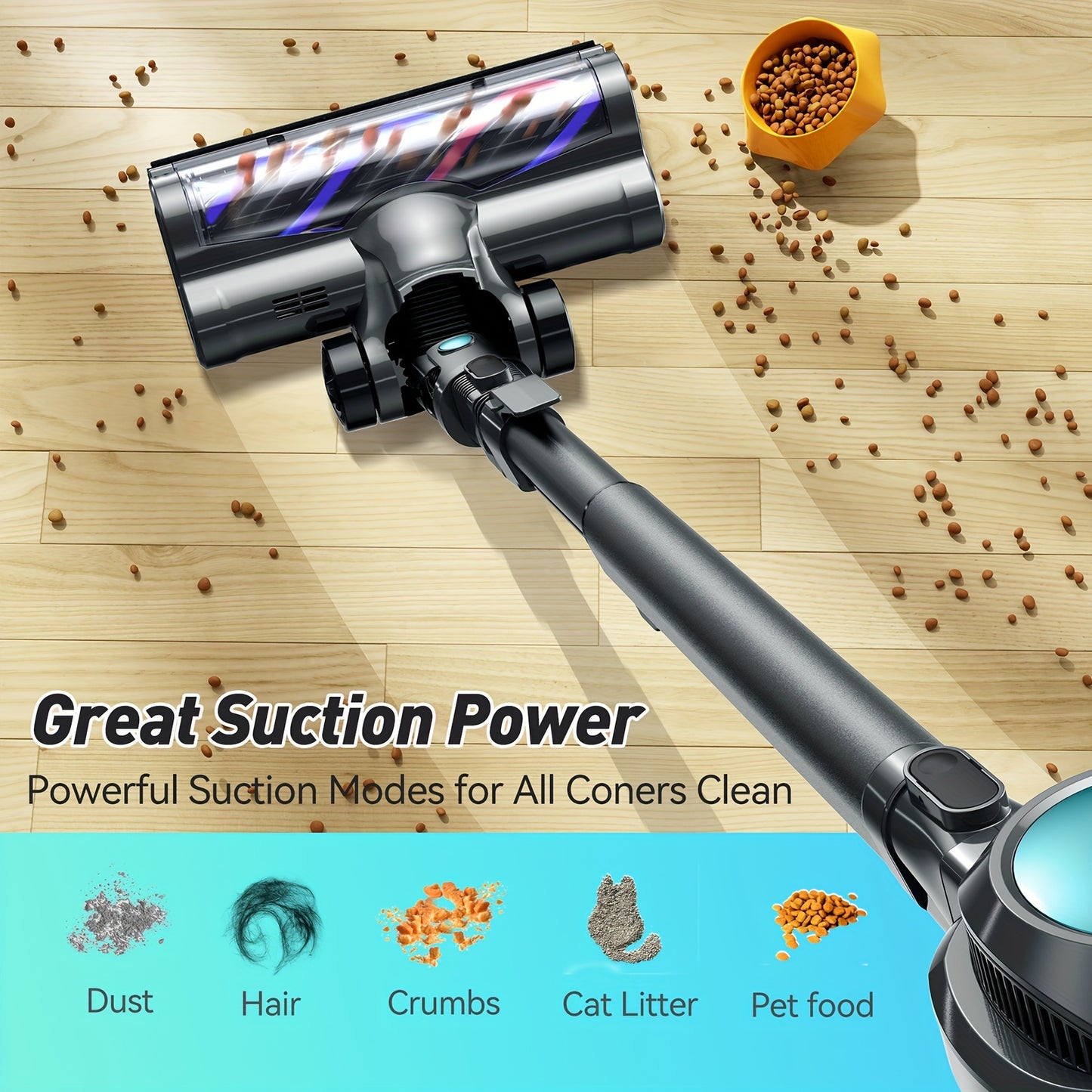 Lightweight 23Kpa Powerful Suction Cordless Vacuum Cleaner