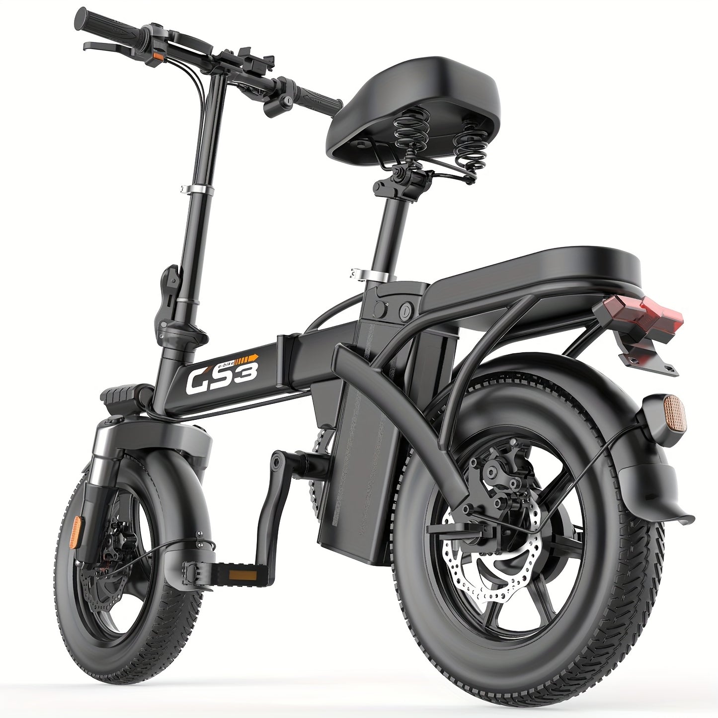 UPlee 740W Electric Bike For Adults 20MPH Full Shock Absorption Comfortable Riding 48V15Ah Max 32Miles Folding Ebike 14 Inch Tubeless Off Road Tire City Commuter Battery Optional