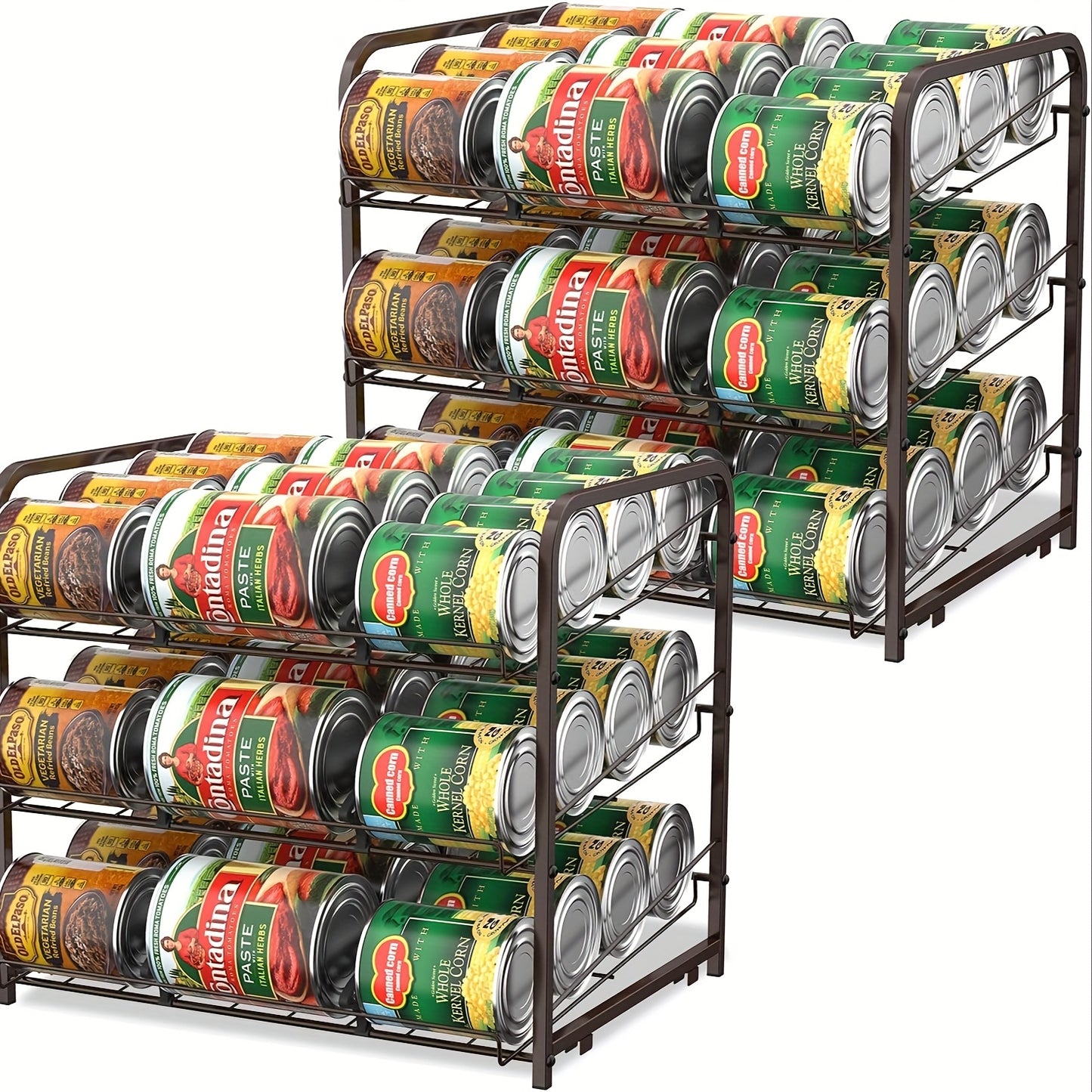 Large Capacity Metal Wire Can Holder With Adjustable Dividers