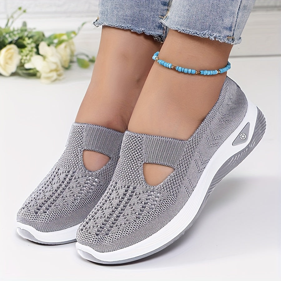 New Style Women's Breathable Knitted Lace-Up Shoes 2024
