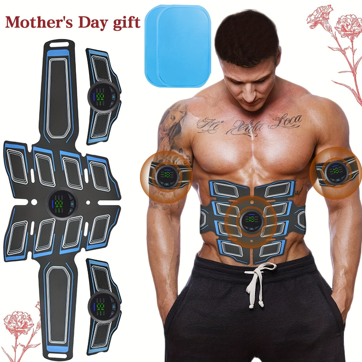 Rechargeable EMS Fitness Massage Belt - 6 Modes, 18 Levels