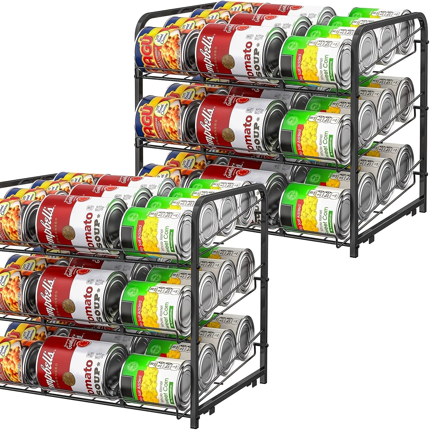 Large Capacity Metal Wire Can Holder With Adjustable Dividers