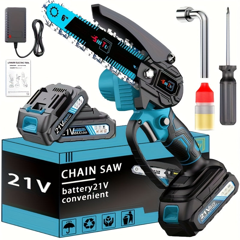 Mini Cordless Chainsaw Lightweight Portable Rechargeable Battery Safe Trimming for Tree Branches Courtyard Household Garden Gifts for Men