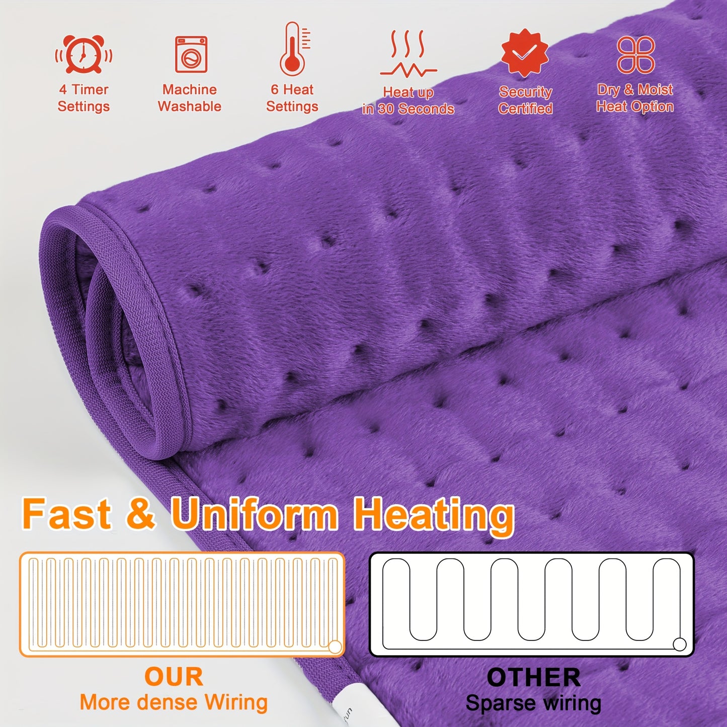 Extra Large Heating Pad Portable 24x12 Electric Heating Pad
