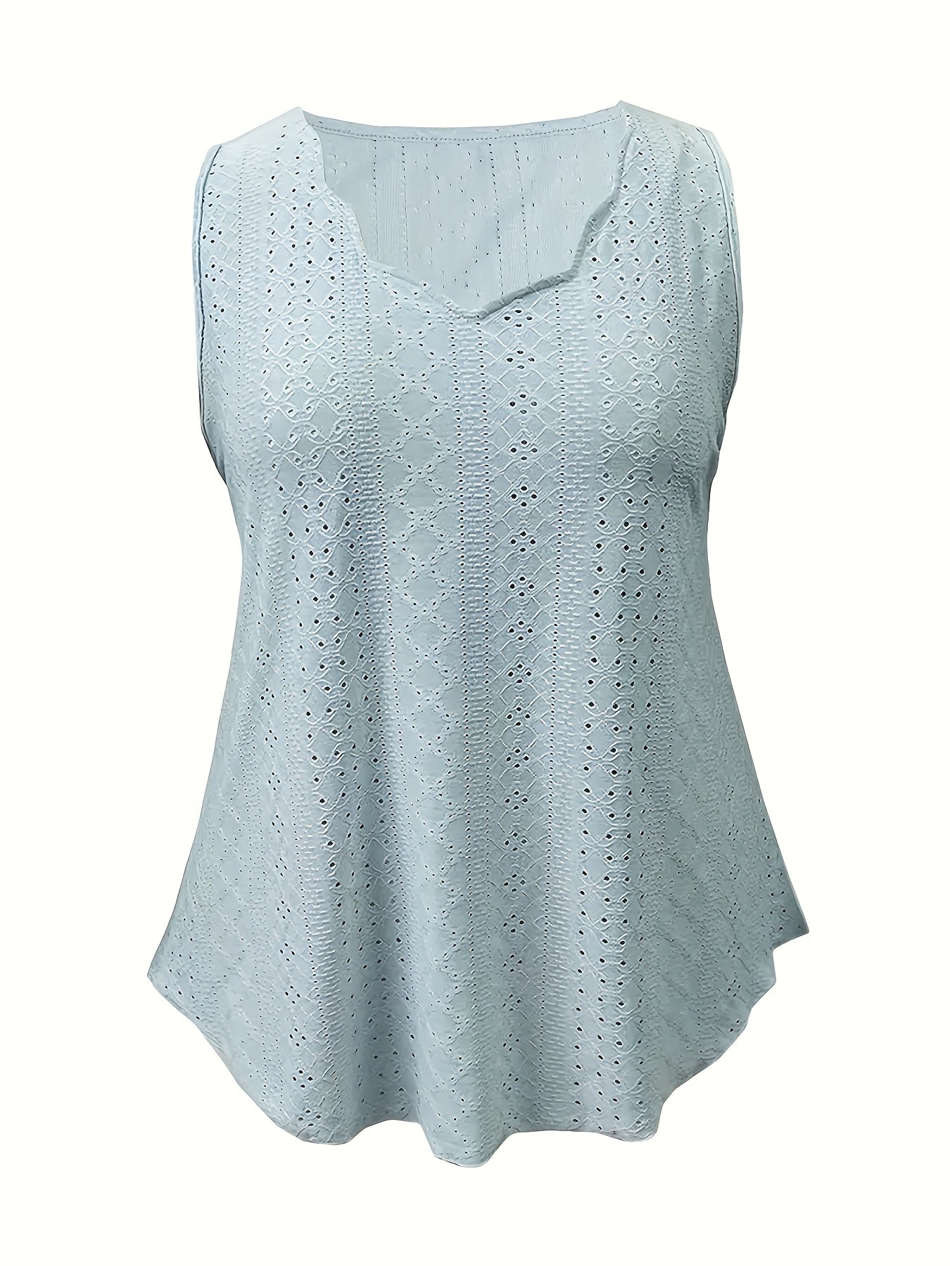 Women'S Solid Color Perforated Hollow Vest Casual Top