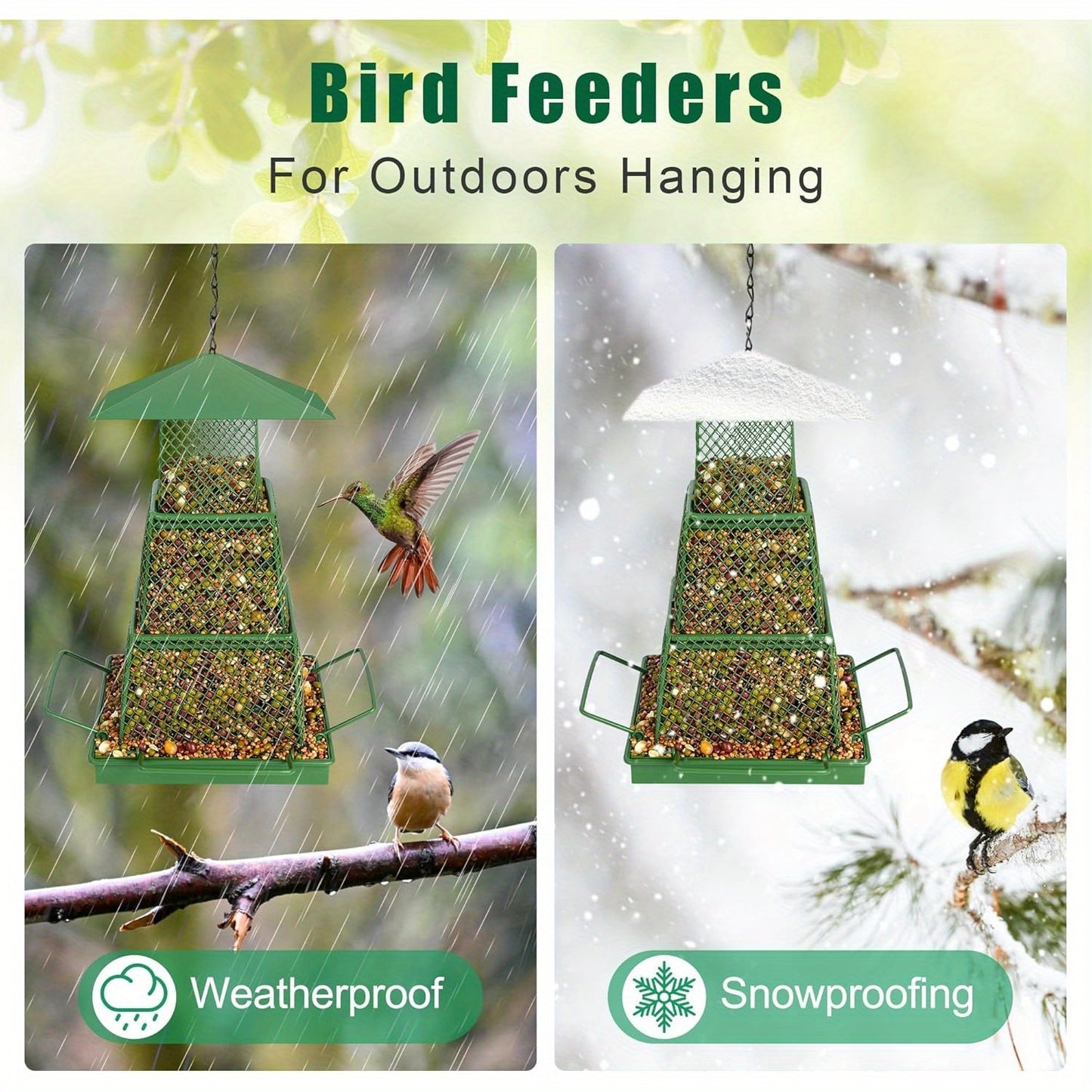 1 Piece Metal Mesh Hanging Bird Feeder Retractable Heavy Duty Squirrel Proof Large Capacity Easy Filling and Cleaning Ideal for Garden Yard Outdoor Use