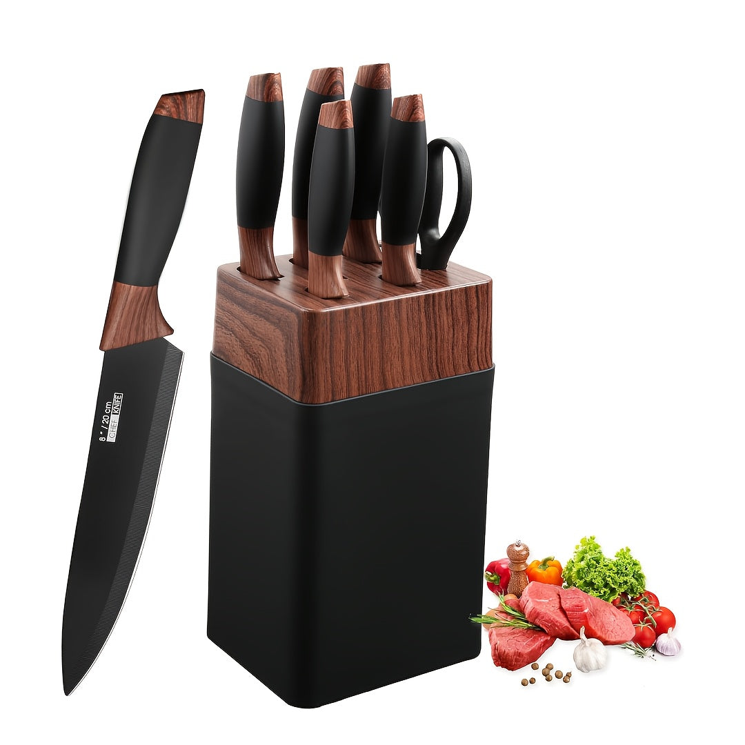 15-Piece Self Sharpening Knife Set With Block Wooden