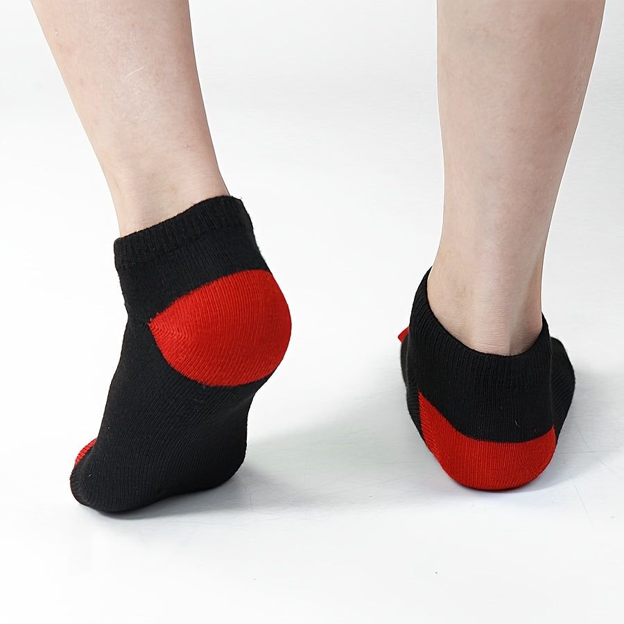 20 Pairs Of Boy's Color Block Liner Anklets Socks Comfy Breathable Non Slip Socks For Kids