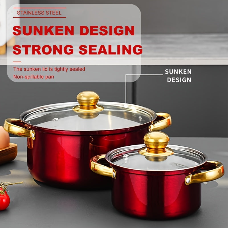 12pcs Stainless Steel Cookware Set, Stylish And Durable Cookware