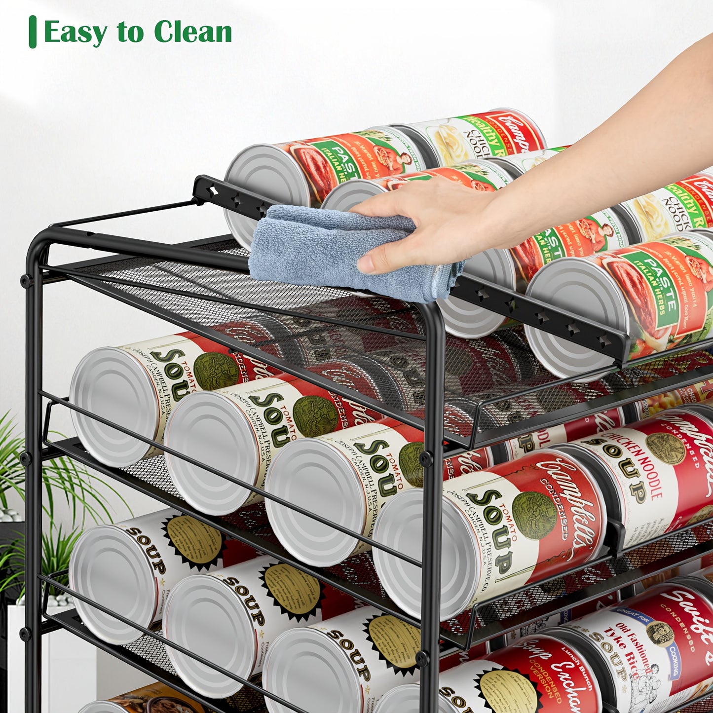 Large Capacity Metal Wire Can Holder With Adjustable Dividers