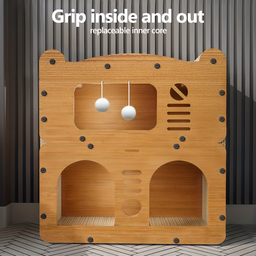 Spacious Wooden Cat Condo Multi-Feature Indoor Outdoor House