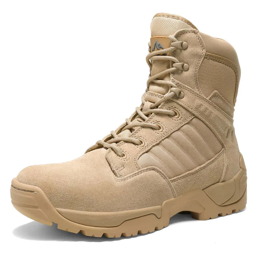 Men's Wide Tactical Work Boots Side Zipper Ankle Support
