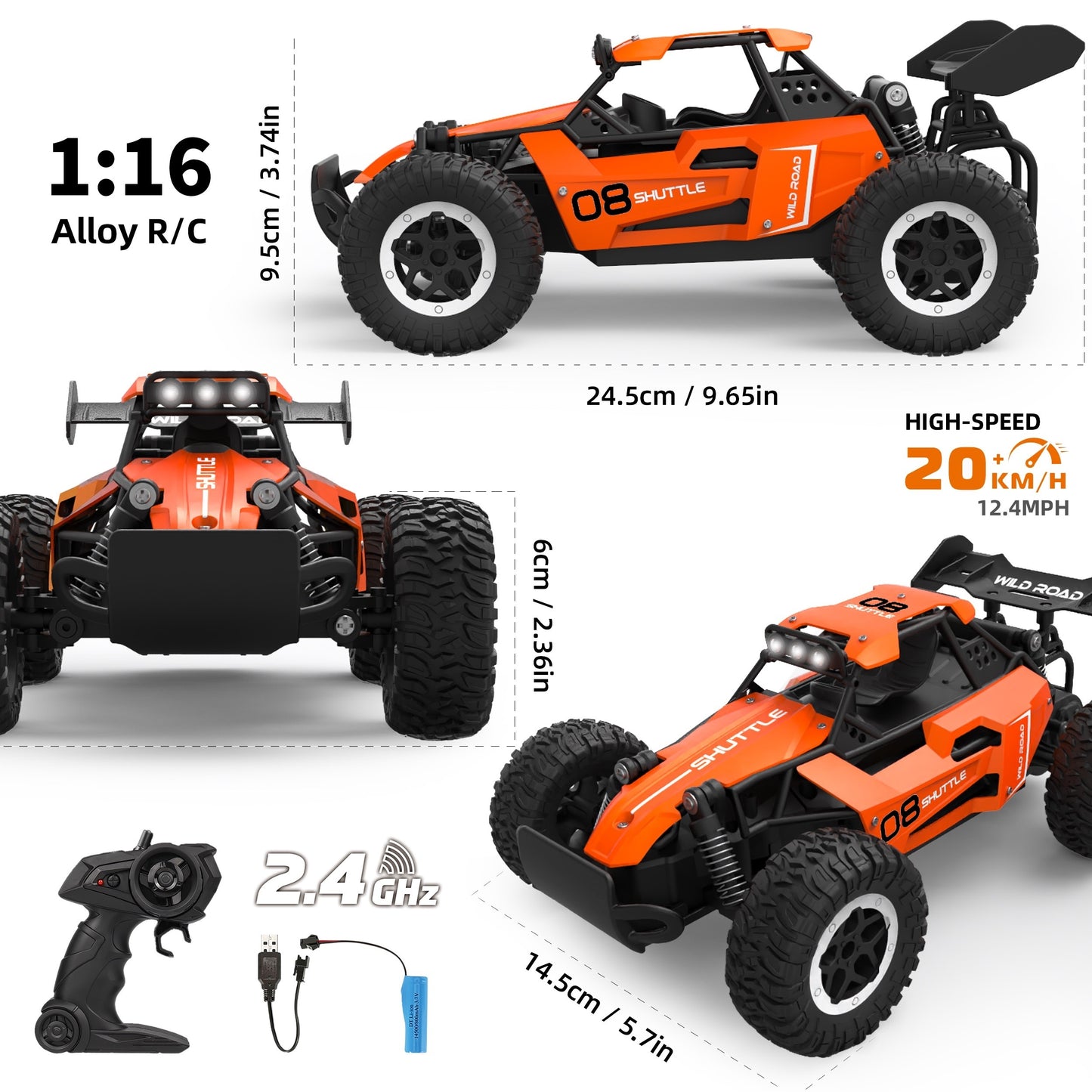 Remote Control Off-Road Toy Car 1:16 Scale All-Terrain Fun